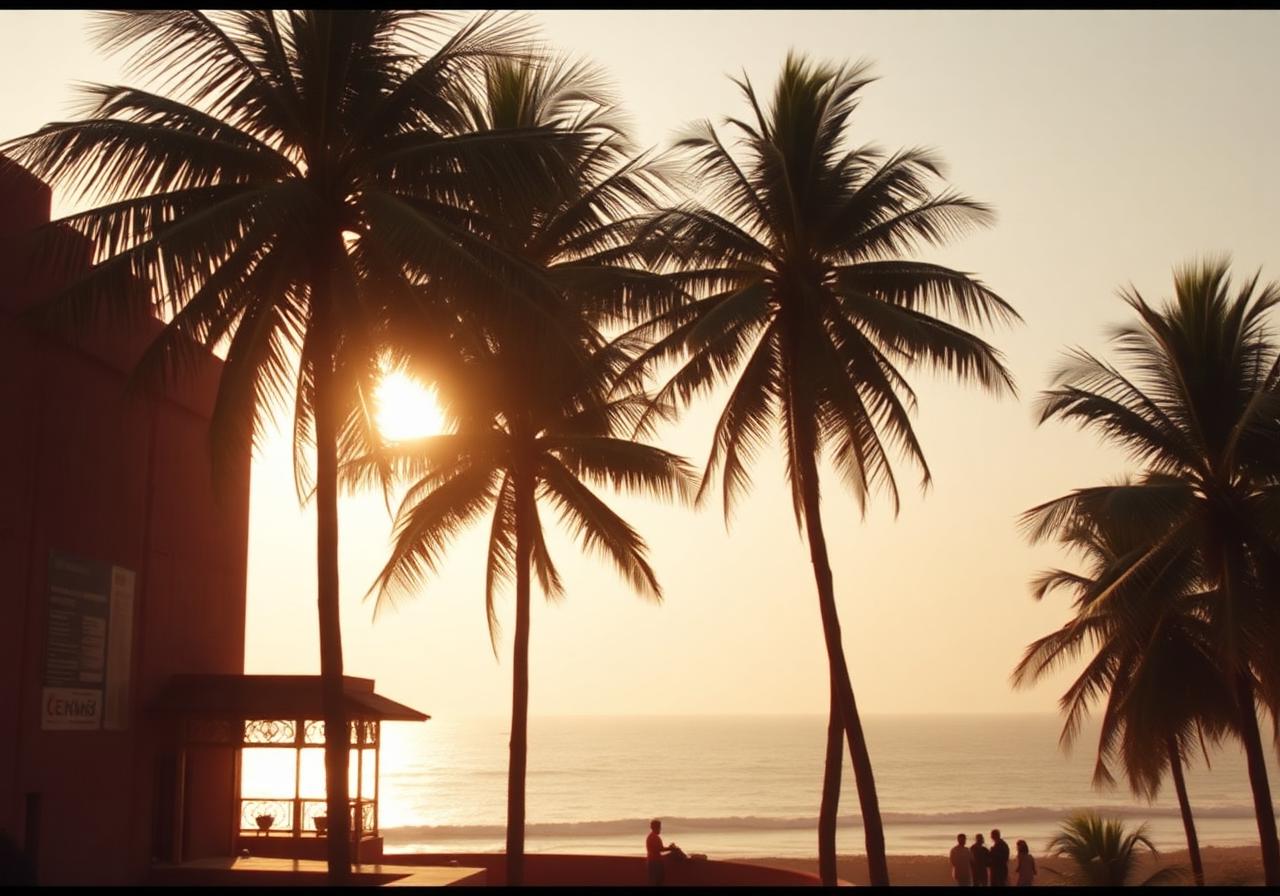 Cinematic India coastal scene at golden hour